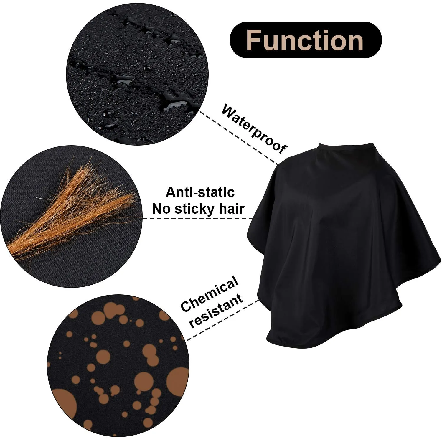 2 Pieces Makeup Cape Beauty Salon Barber Bib Smock Hair Dye Coloring Shampoo Cutting Styling Cape Apron with Hook and Loop Fastener for Cosmetic Artist Hairdresser, 31.5 x 26.5 Inch (Black) Black