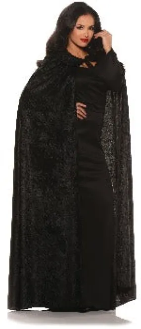 55" Velvet Cape witch Collar-Black