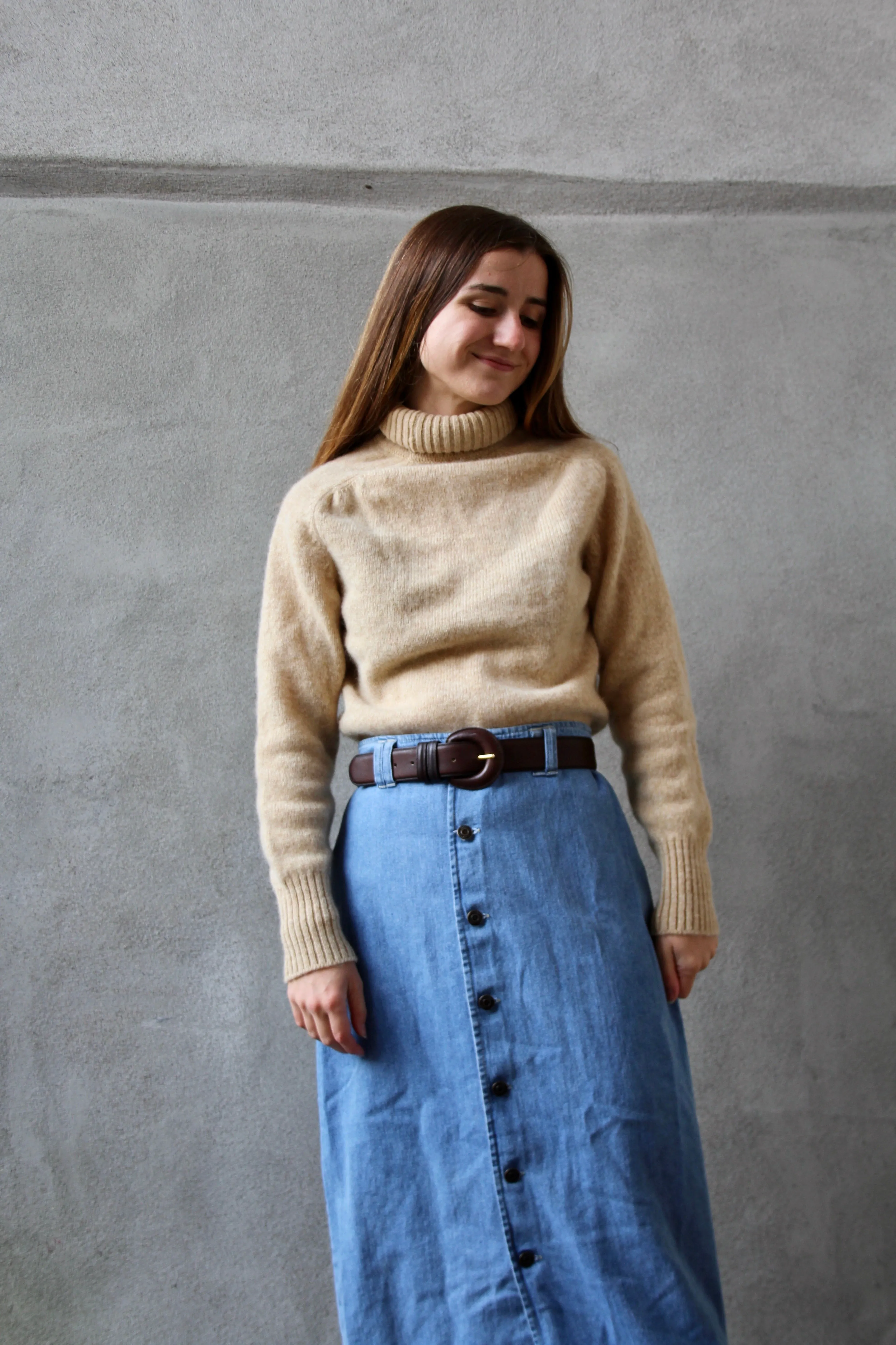 70s HBC Oat Lambswool Turtleneck XS-M