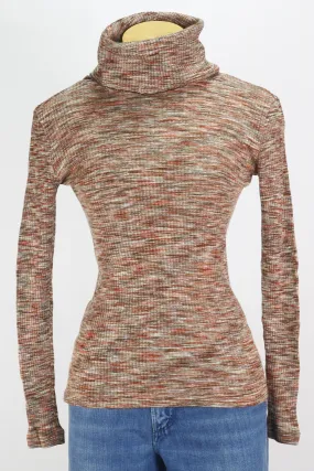 70s KMart Orange Rib Turtleneck        S