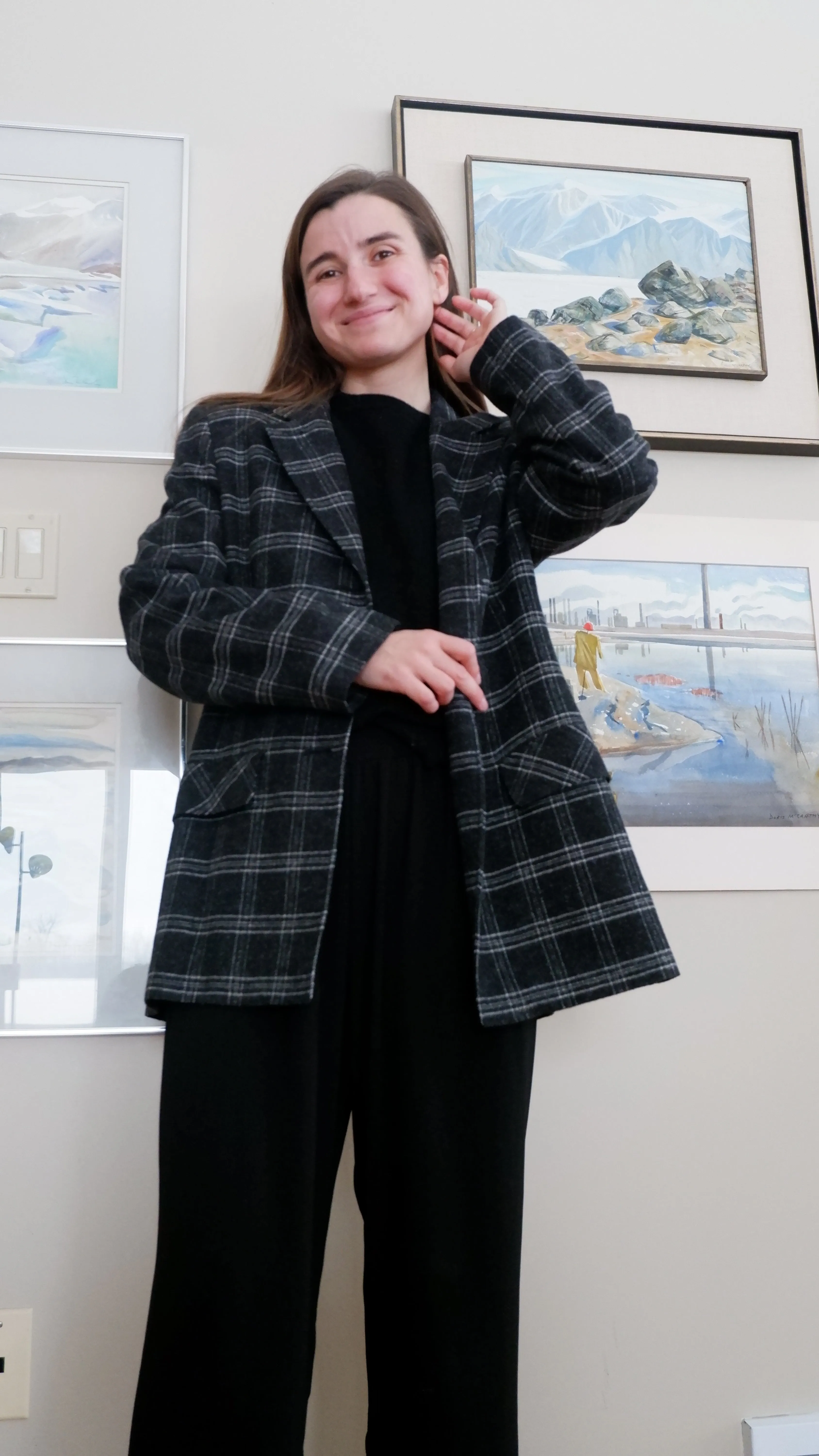 90s Plaid Single-Breasted Blazer - 12