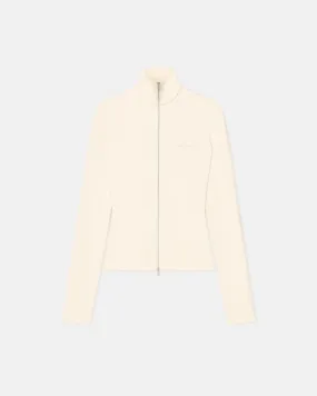 Abelia - Zip-Up Double Jersey Top - Creme