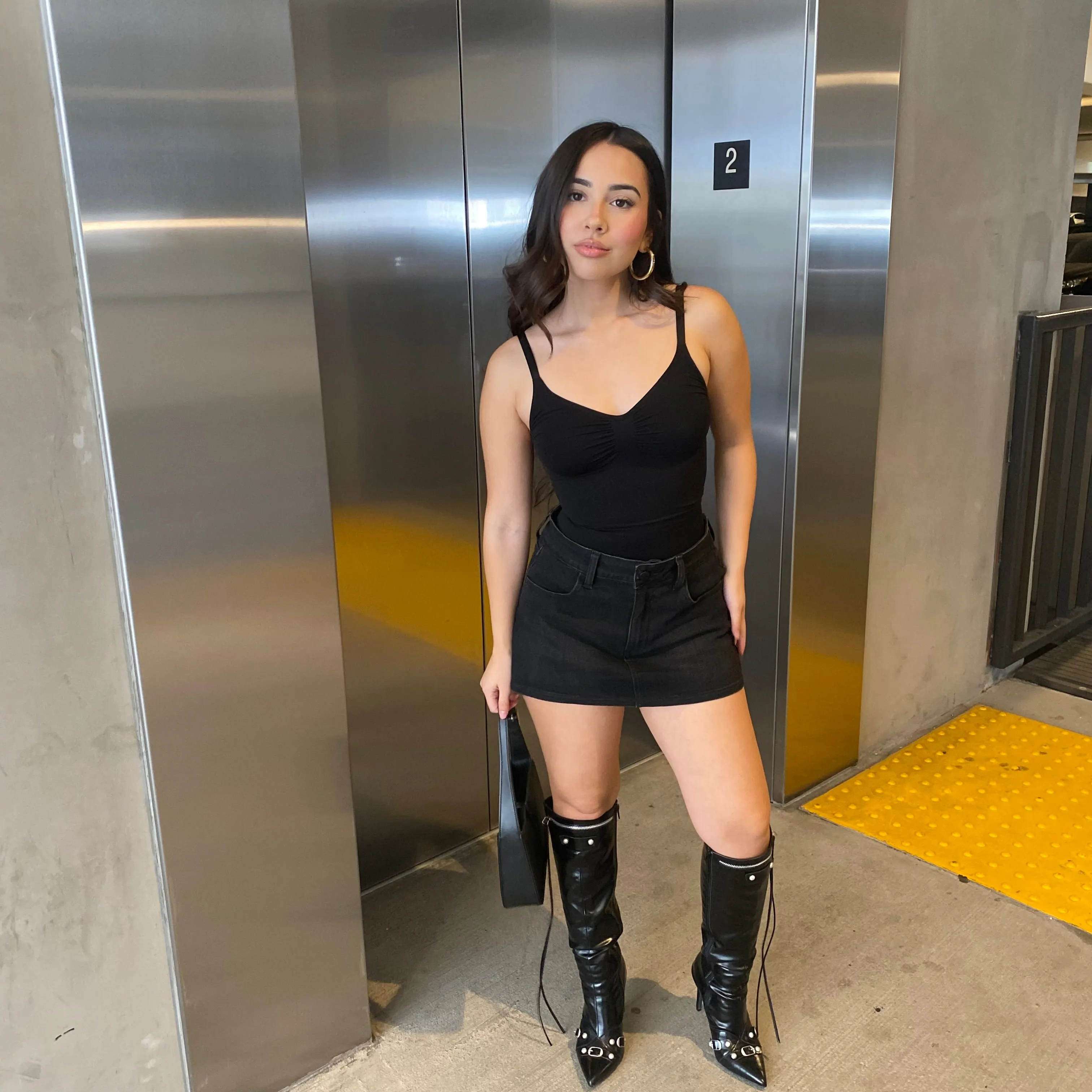 Adela Mini Skirt w/ shorts under (BLACK)