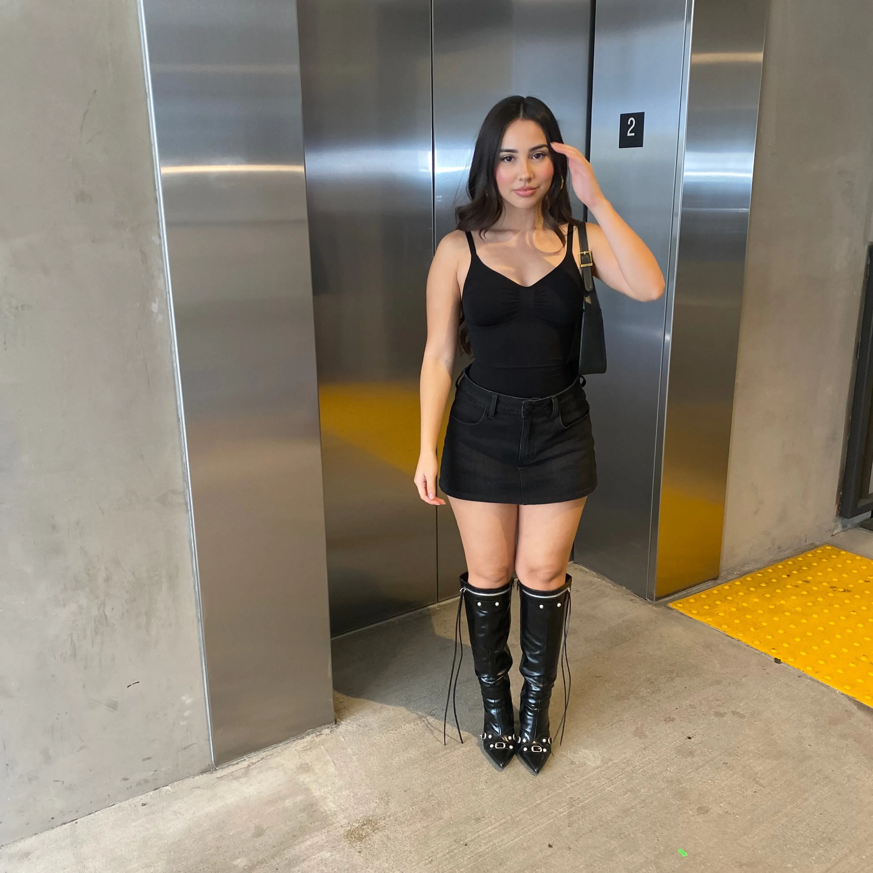 Adela Mini Skirt w/ shorts under (BLACK)