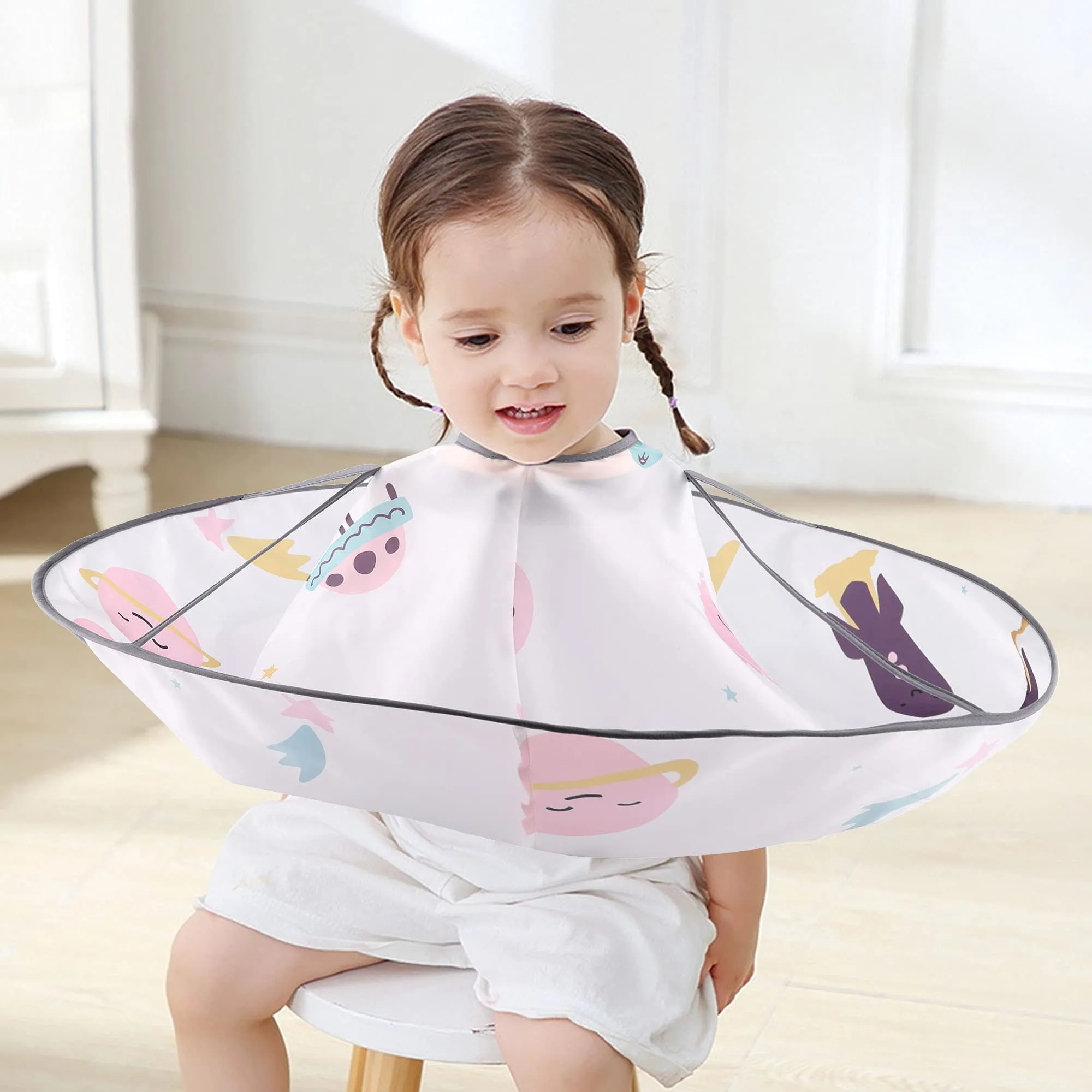 Aethland Kids Haircut Cape Hair Cutting Cape, Barber Cape Waterproof Foldable Umbrella Hair Catch Haircut Cape｜Kids Hair Styling Cutting Cape (Bear) Bear