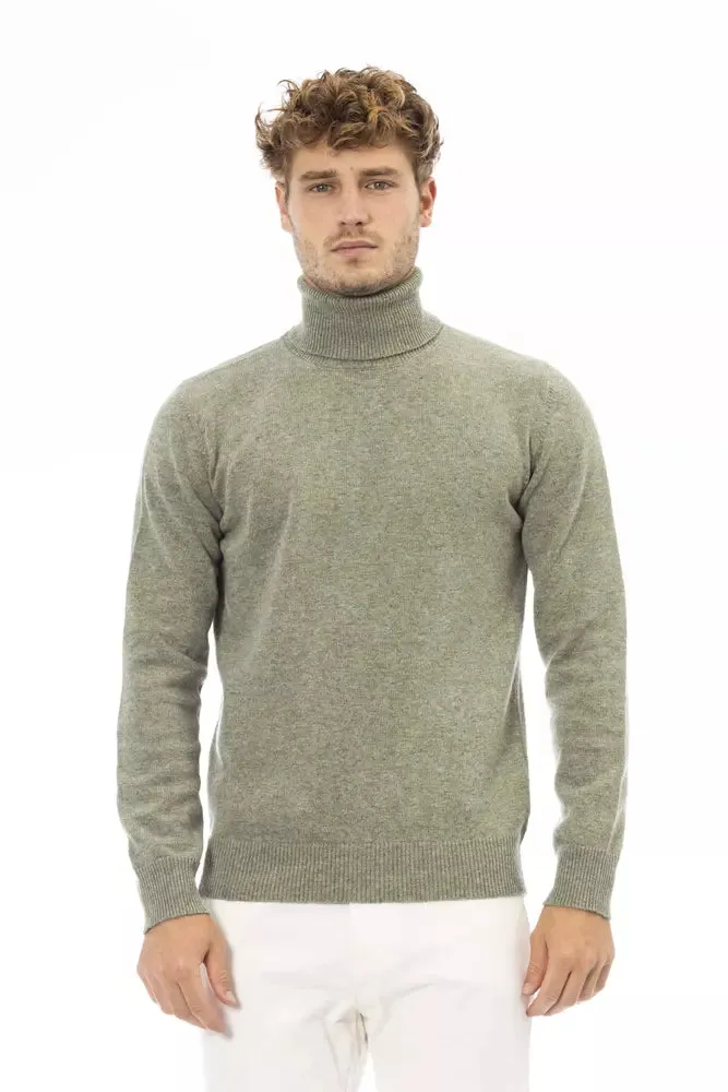 Alpha Studio Green Wool Sweater