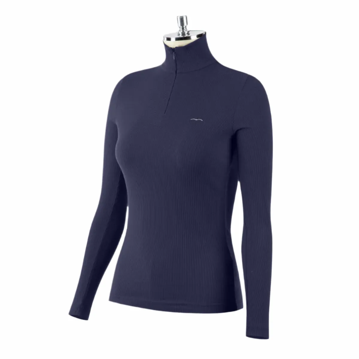 Animo Italia Boston Woman's Long Sleeve Thermal Turtleneck, Navy Blue