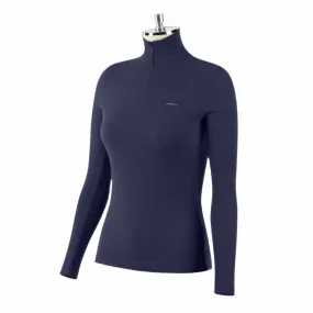 Animo Italia Boston Woman's Long Sleeve Thermal Turtleneck, Navy Blue