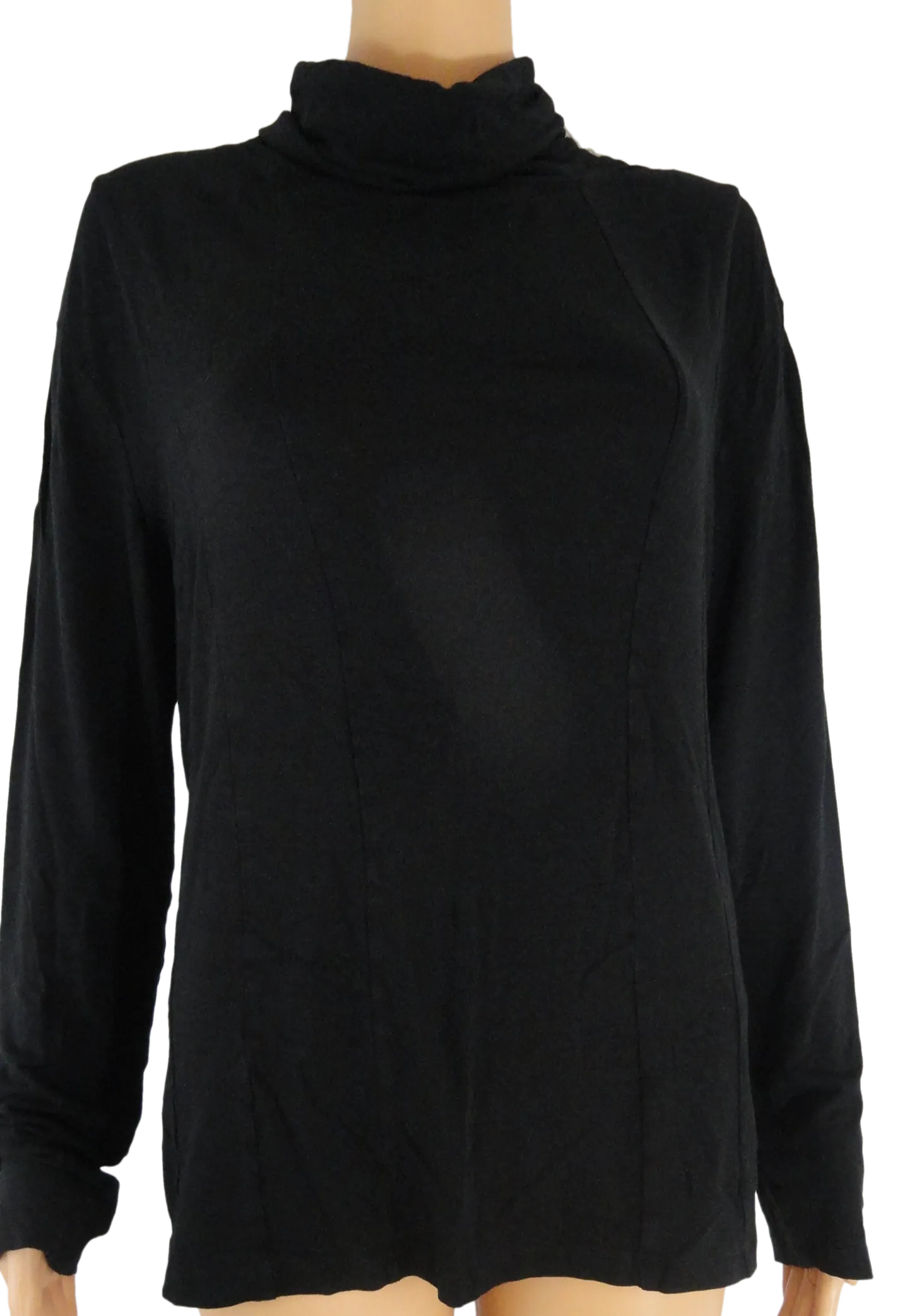 Anne Klein 70's A/Line Turtleneck long sleeve Black Top Size M (SKU 000047)