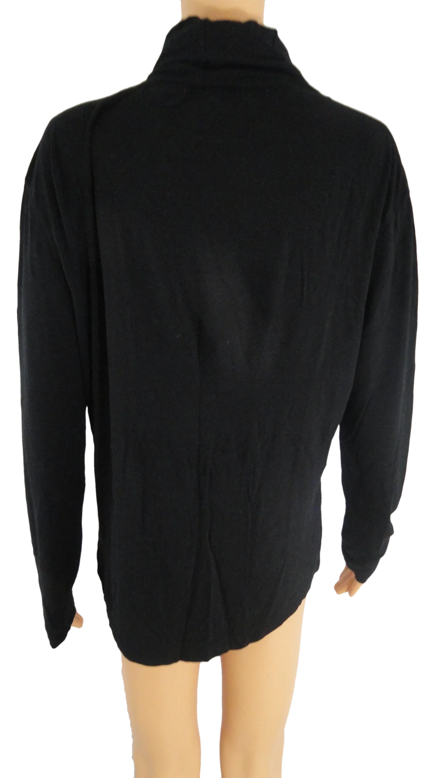 Anne Klein 70's A/Line Turtleneck long sleeve Black Top Size M (SKU 000047)