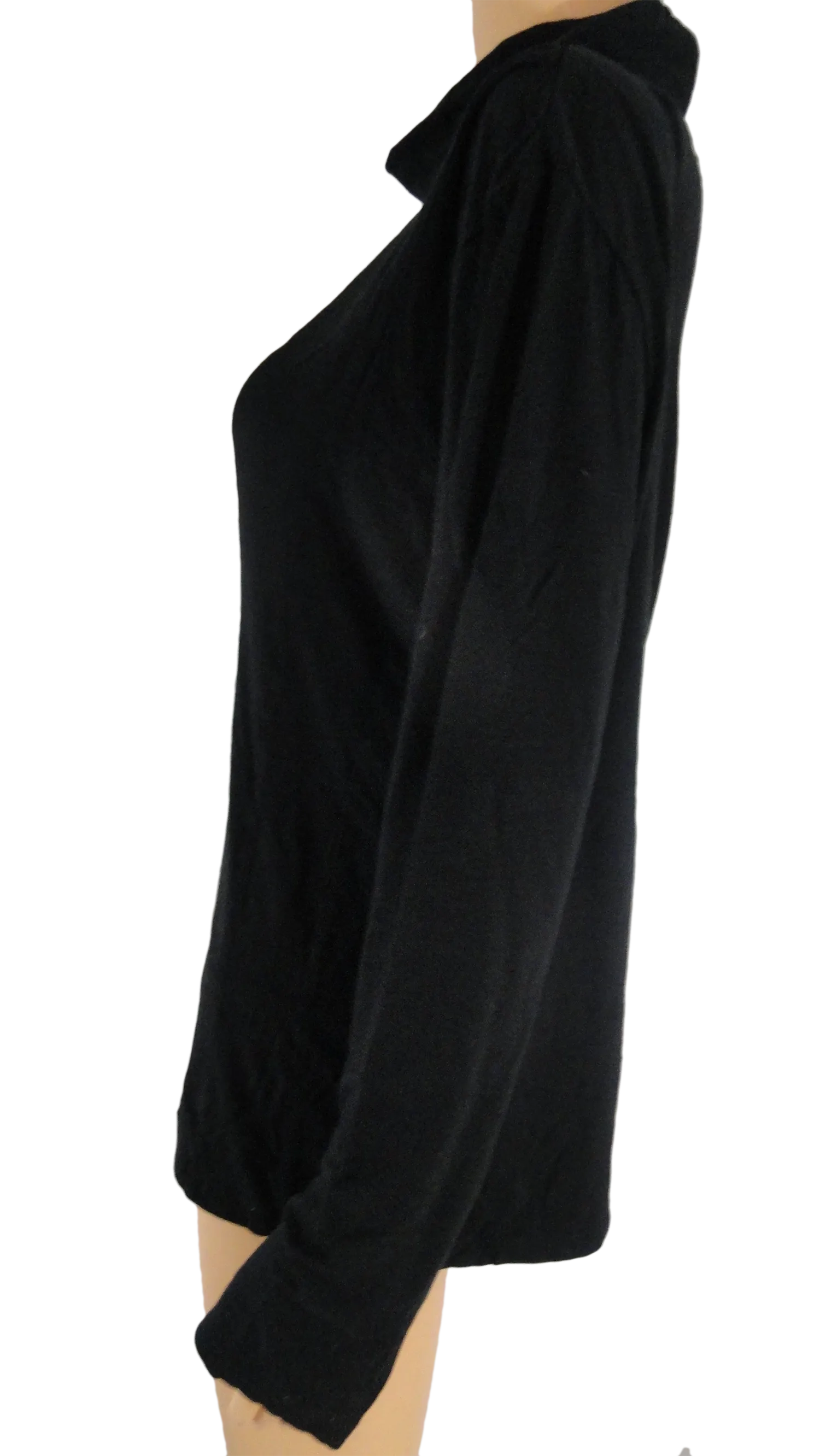Anne Klein 70's A/Line Turtleneck long sleeve Black Top Size M (SKU 000047)