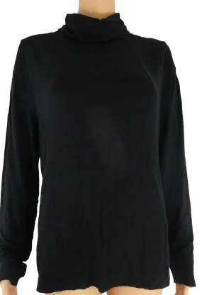 Anne Klein 70's A/Line Turtleneck long sleeve Black Top Size M (SKU 000047)
