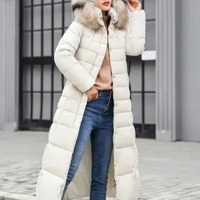 Annele Dekker Parka | Warme lange Winterjacke mit Gürtel und Fellkragen für Damen