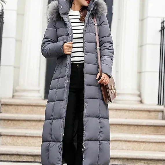 Annele Dekker Parka | Warme lange Winterjacke mit Gürtel und Fellkragen für Damen