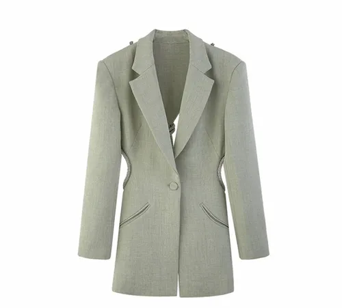 Backless Diamond Blazer Dress