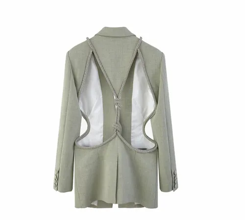 Backless Diamond Blazer Dress