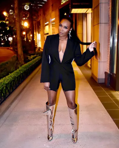 Backless Diamond Blazer Dress