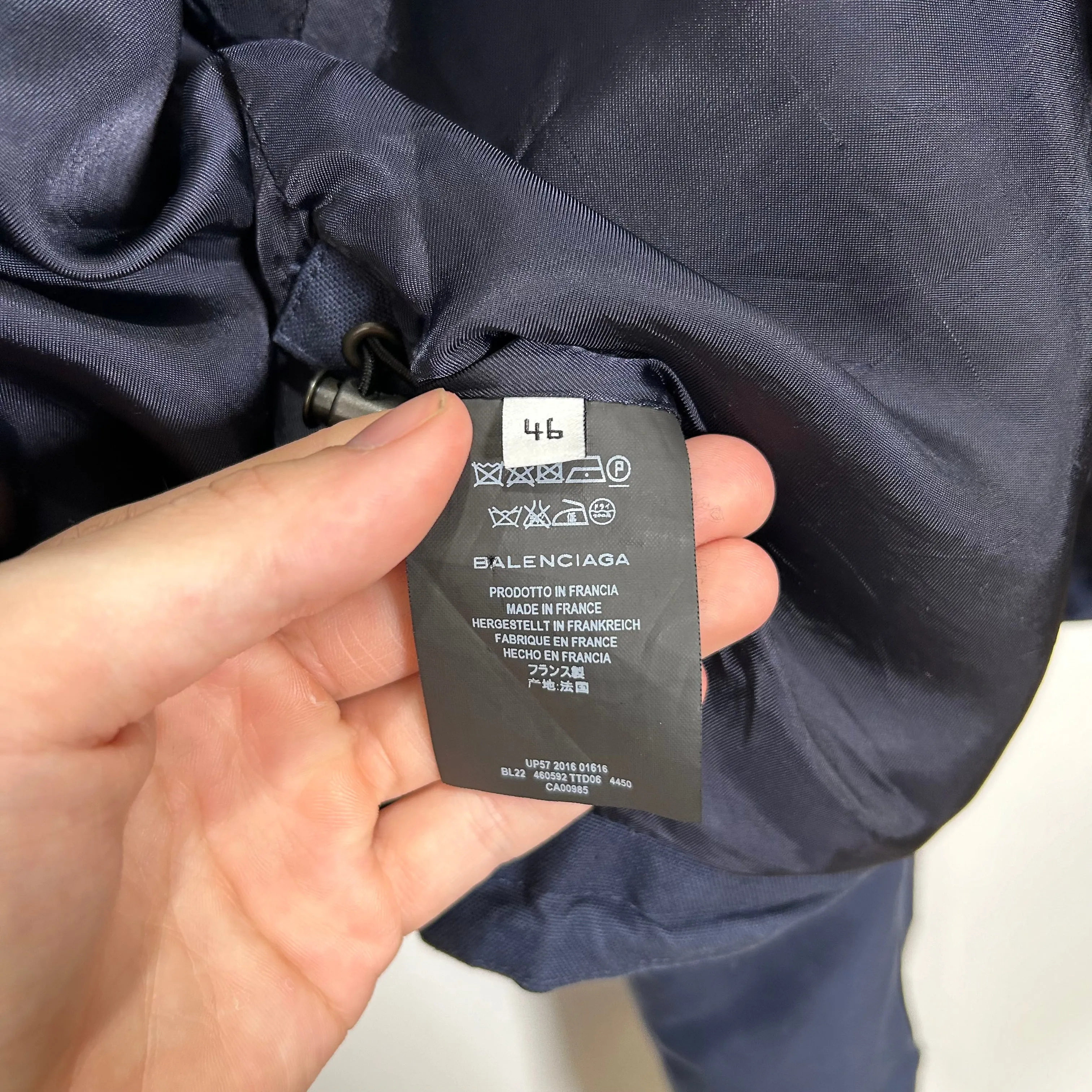Balenciaga Cropped Blue Parka Jacket Size 46