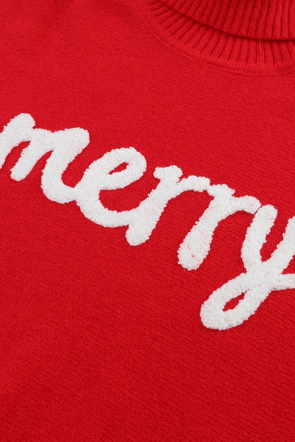 Balloon Sleeve Turtleneck Christmas Sweater
