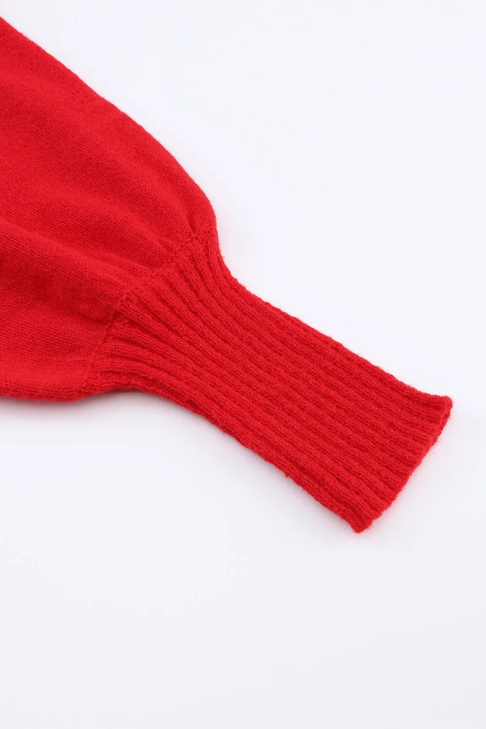 Balloon Sleeve Turtleneck Christmas Sweater