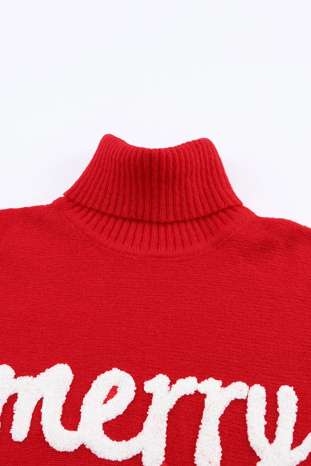 Balloon Sleeve Turtleneck Christmas Sweater