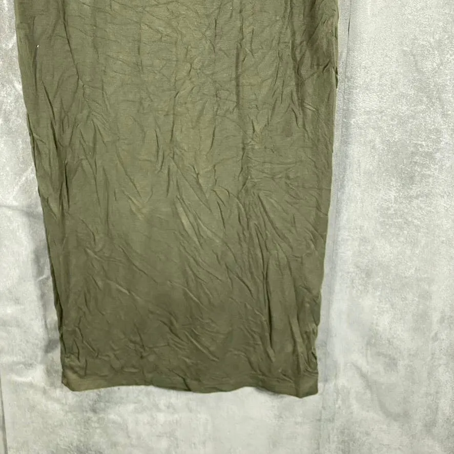 BAR III Women's Olive Scoop-Neck Bodycon Sleeveless Midi Tank Dress SZ S