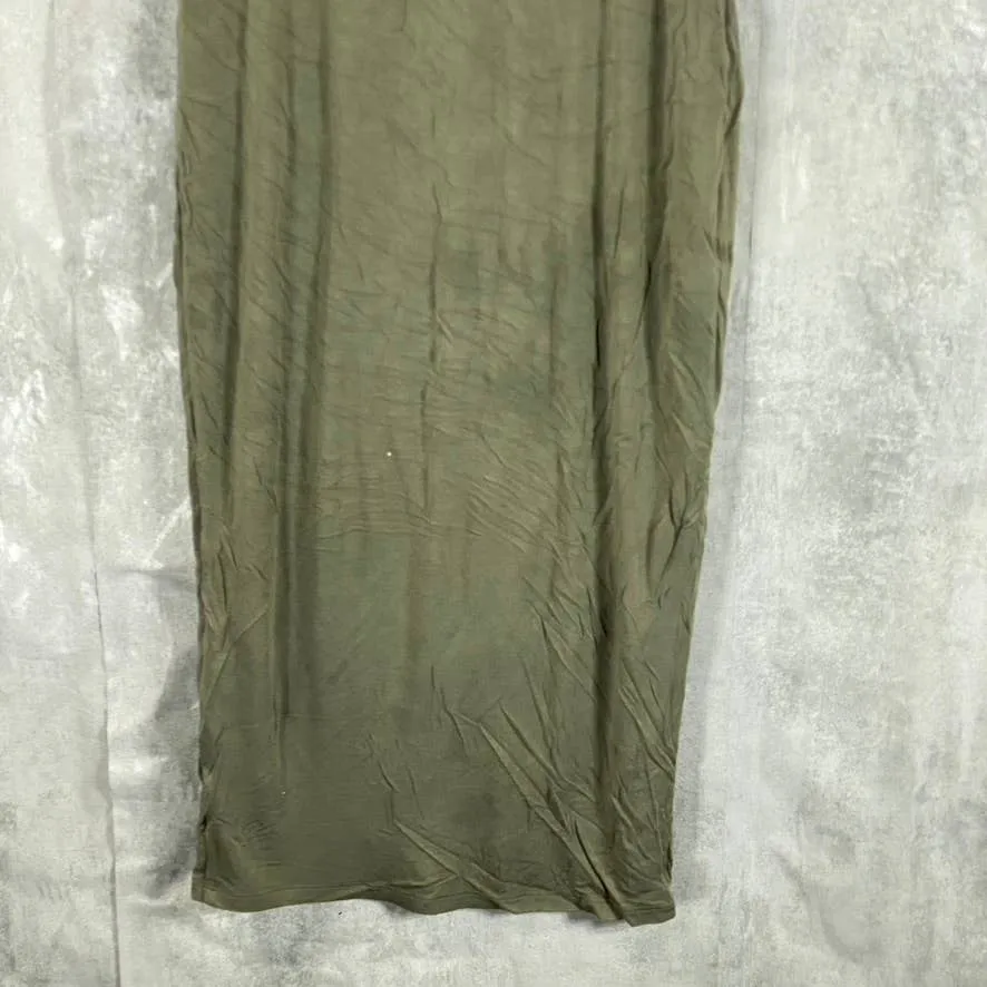 BAR III Women's Olive Scoop-Neck Bodycon Sleeveless Midi Tank Dress SZ S