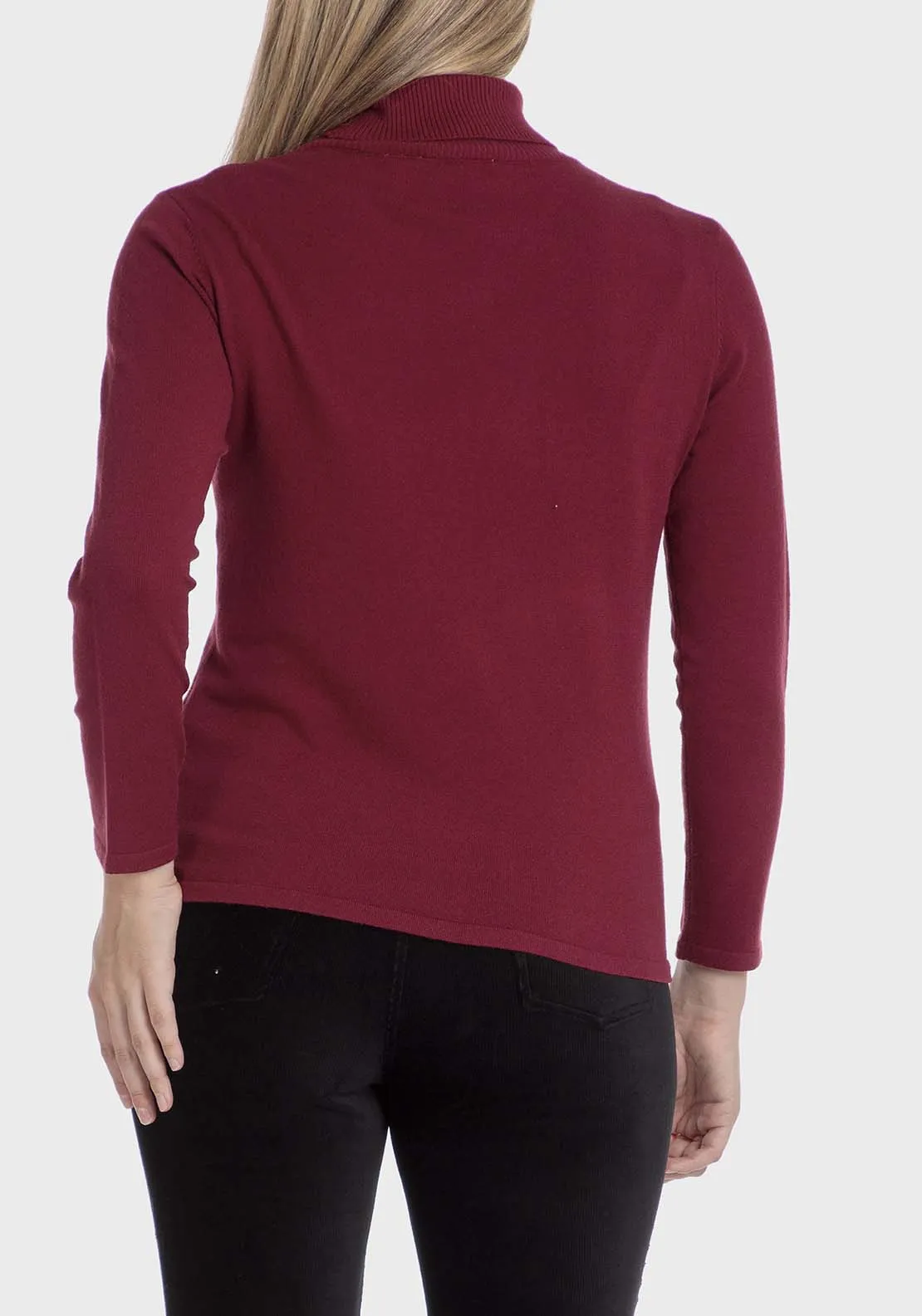Basic Turtleneck Sweater - Garnet