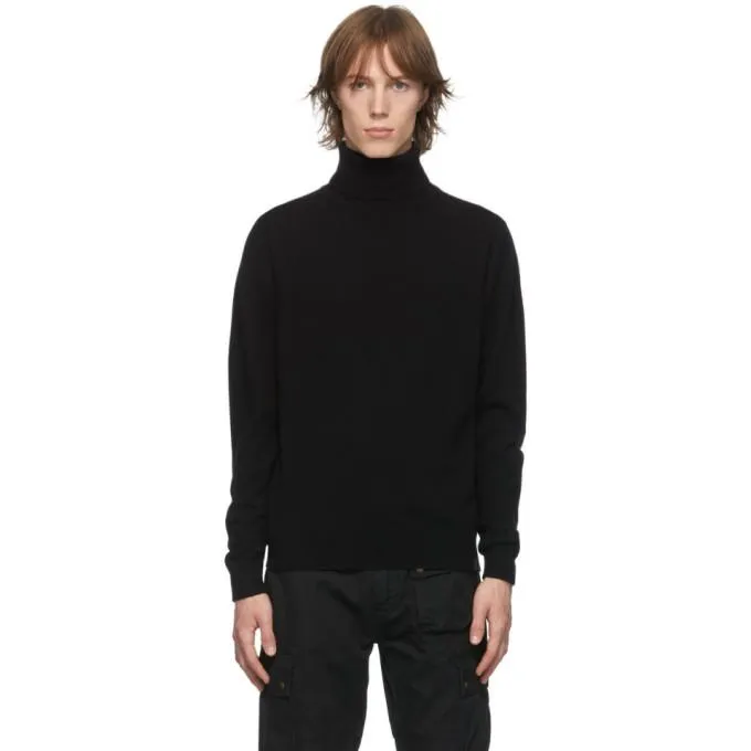 Belstaff Black Engineered Turtleneck