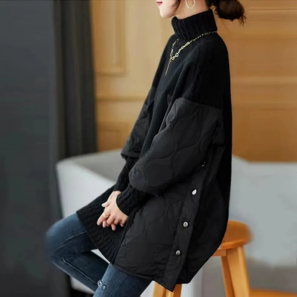 BEVERLY | Spliced Turtleneck Loose Pullover