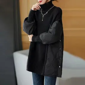 BEVERLY | Spliced Turtleneck Loose Pullover