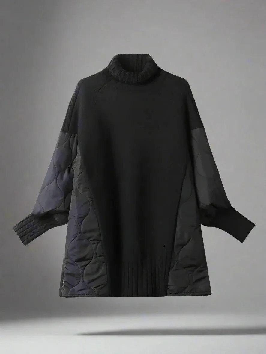 BEVERLY | Spliced Turtleneck Loose Pullover