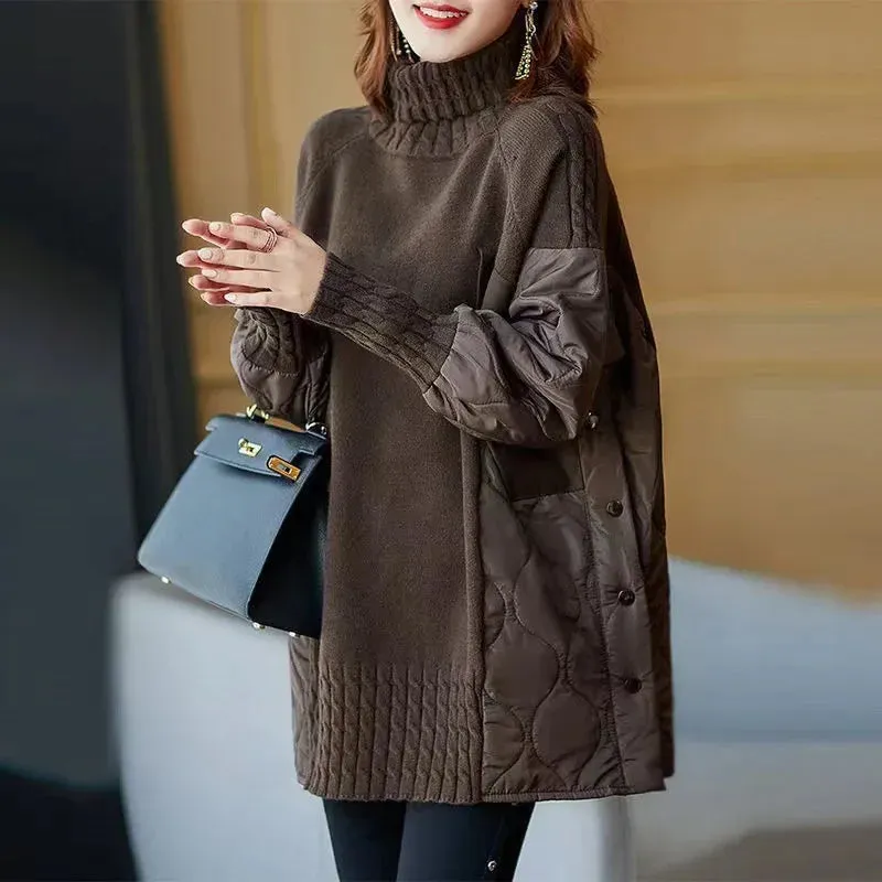 BEVERLY | Spliced Turtleneck Loose Pullover
