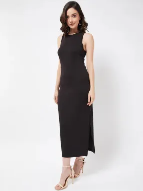 Black Side Slit Bodycon Dress