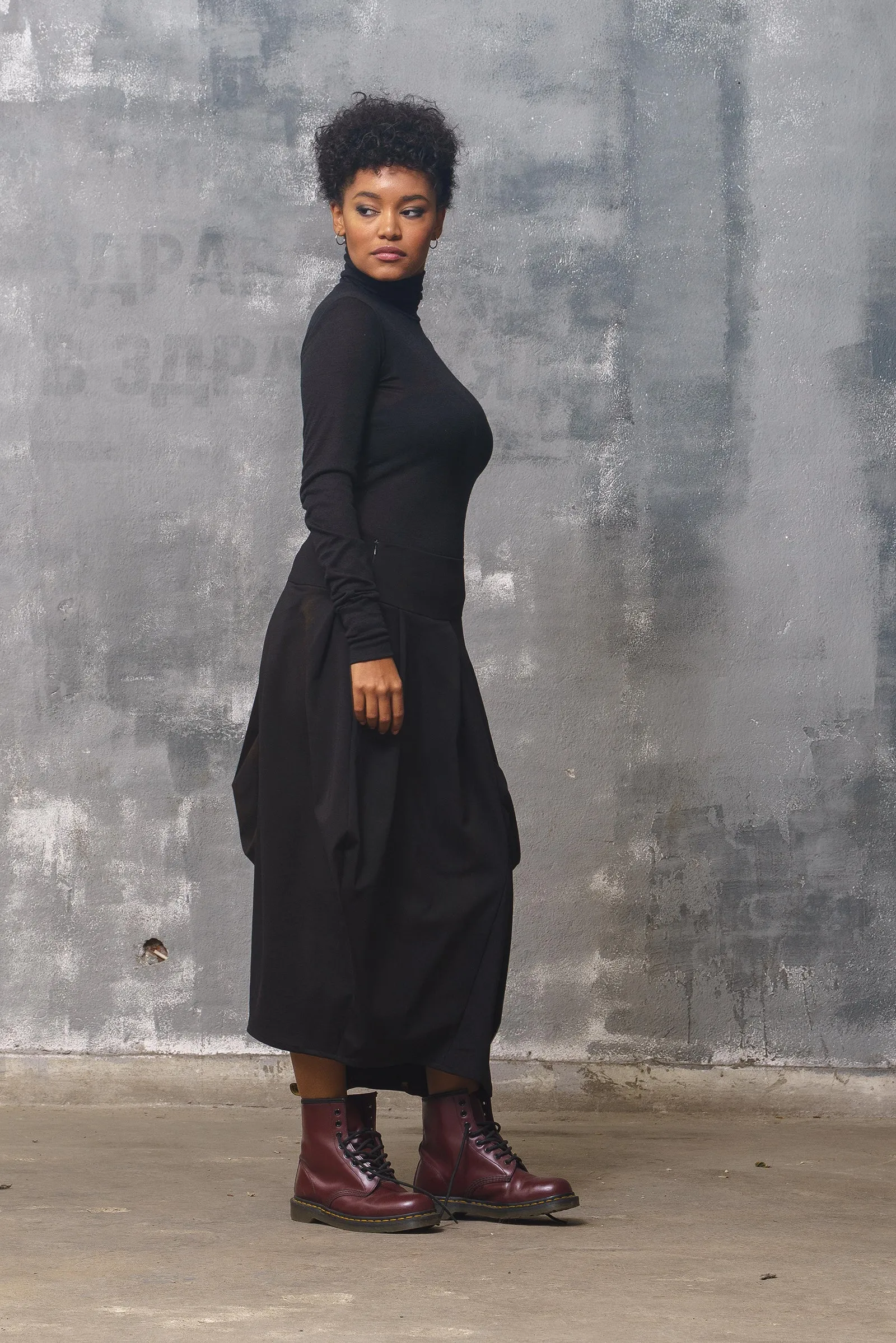 Black Turtleneck Blouse