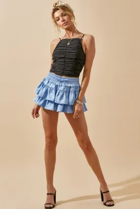 Blue Candy Color Mini-Skirt