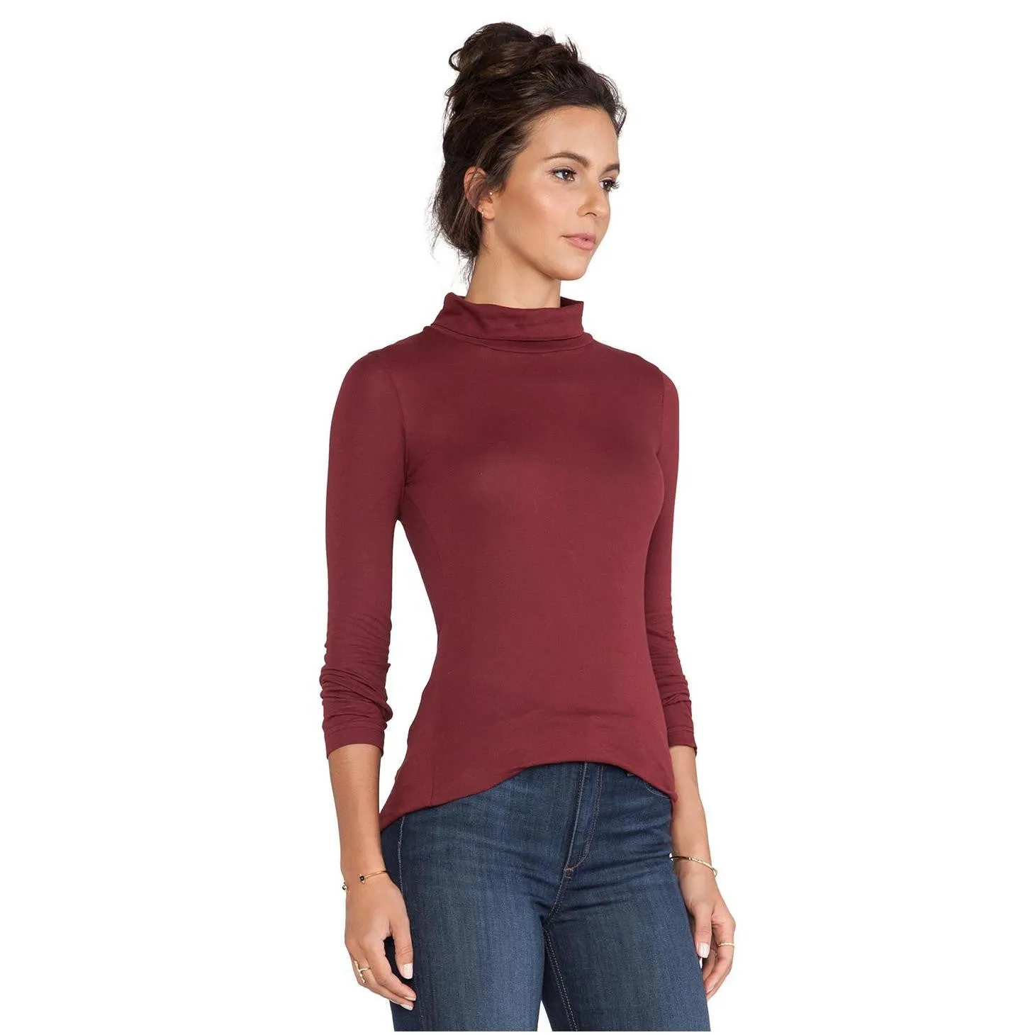 Bobi Long Sleeve Turtleneck | Malbec