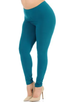 Buttery Soft Solid Leggings In Teal