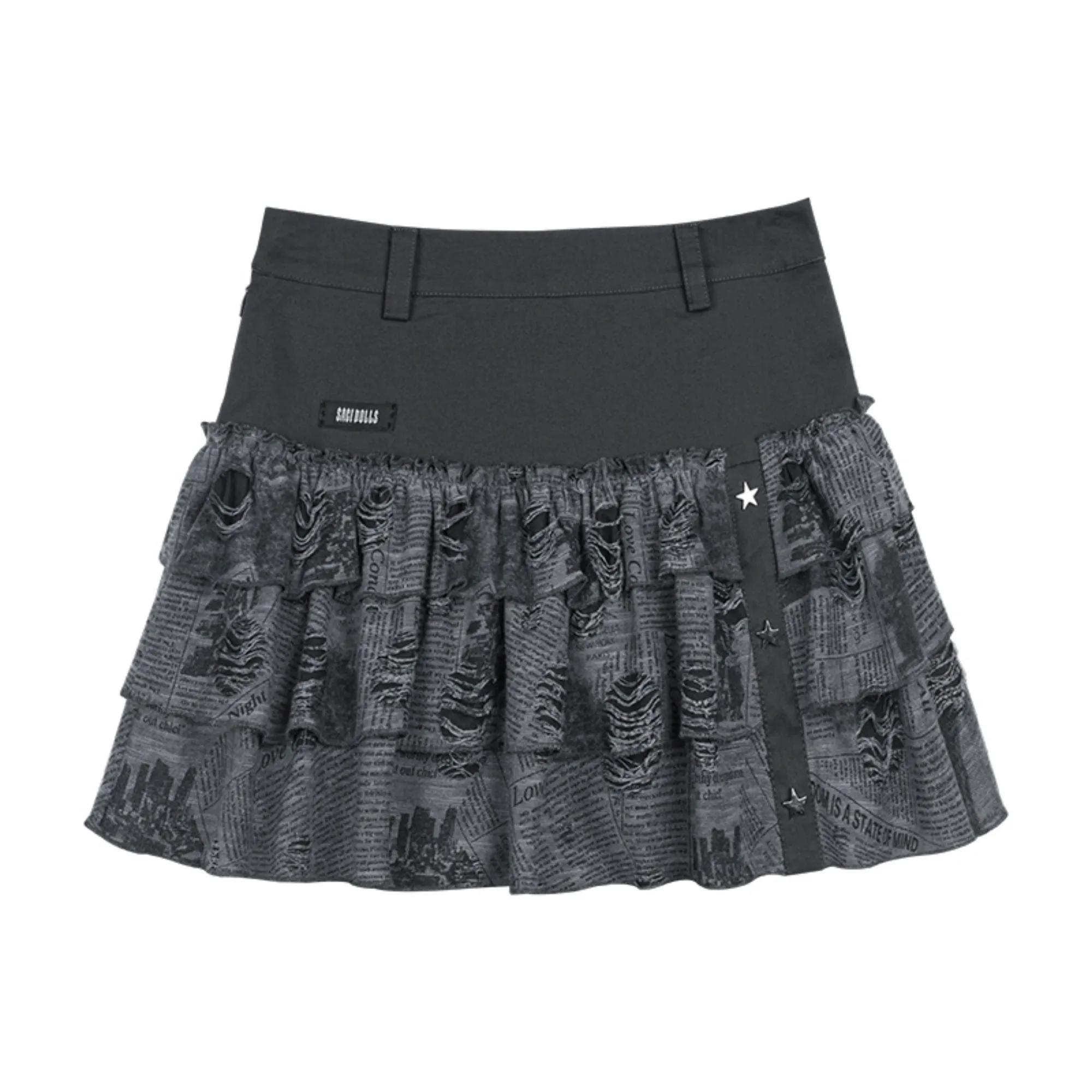 Cake Layered Print Short Skirt