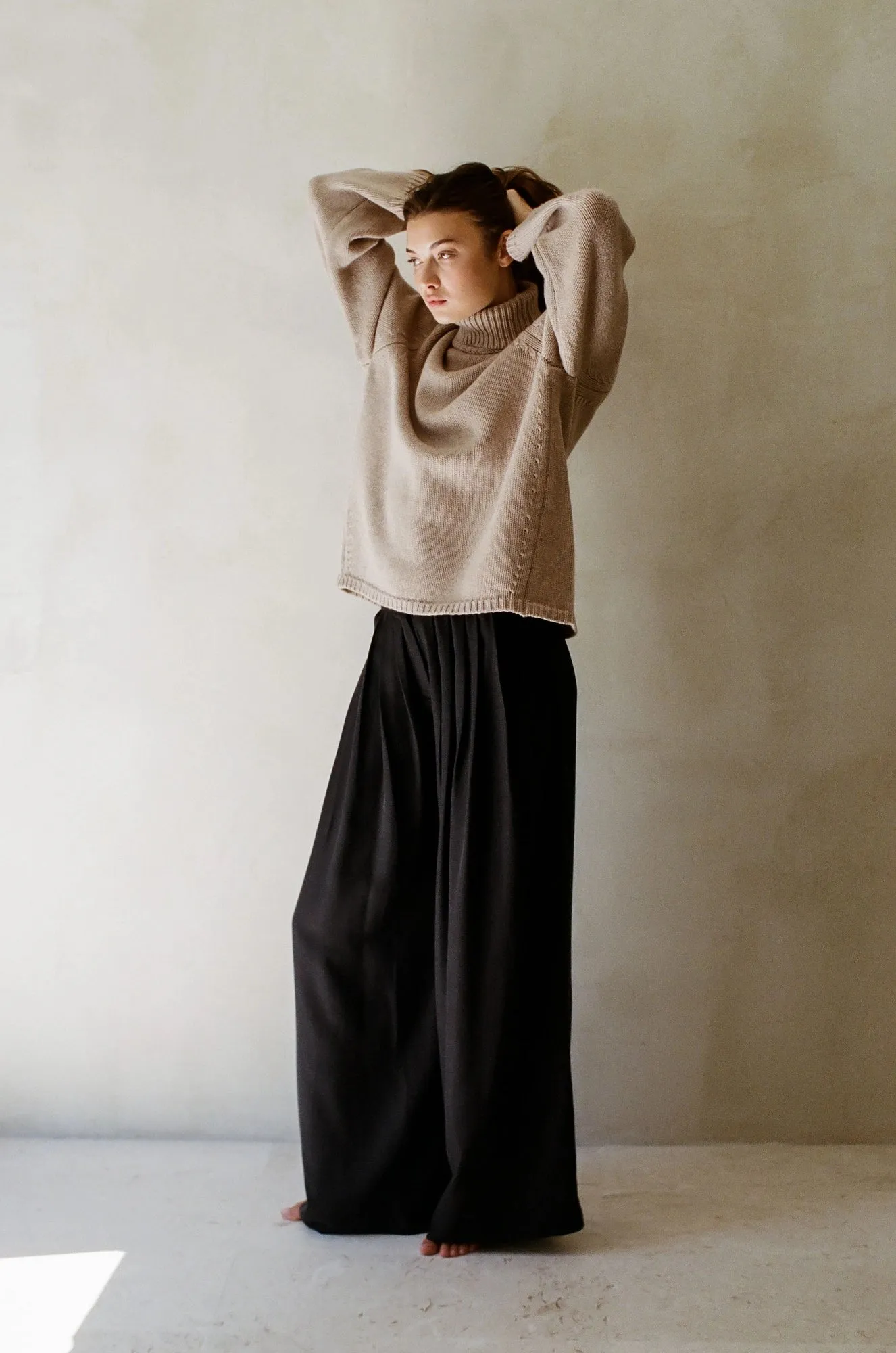 Cashmere Wool Ribbed Turtleneck