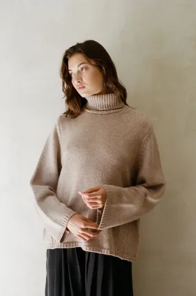 Cashmere Wool Ribbed Turtleneck