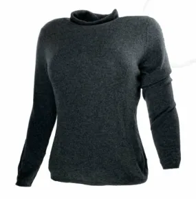 Charter Club Women's Cashmere Turtleneck Long Sleeve Sweater Gray Size PXL