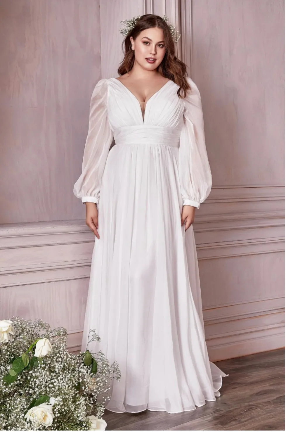 CHIFFON LONG SLEEVE BRIDAL GOWN