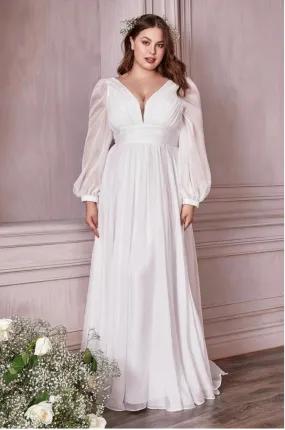 CHIFFON LONG SLEEVE BRIDAL GOWN