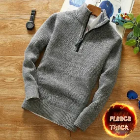 Cozy Half-Zip Turtleneck Wool Sweater