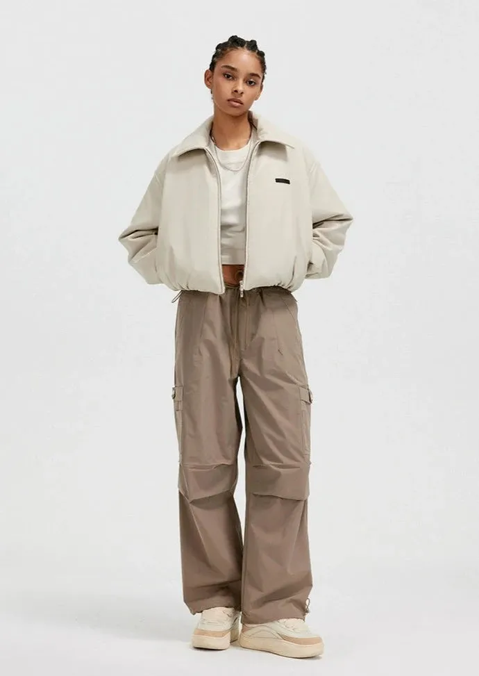Cropped PU Leather Women Jacket