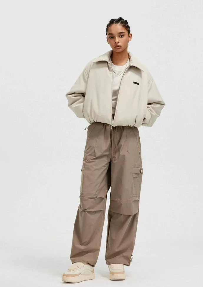 Cropped PU Leather Women Jacket