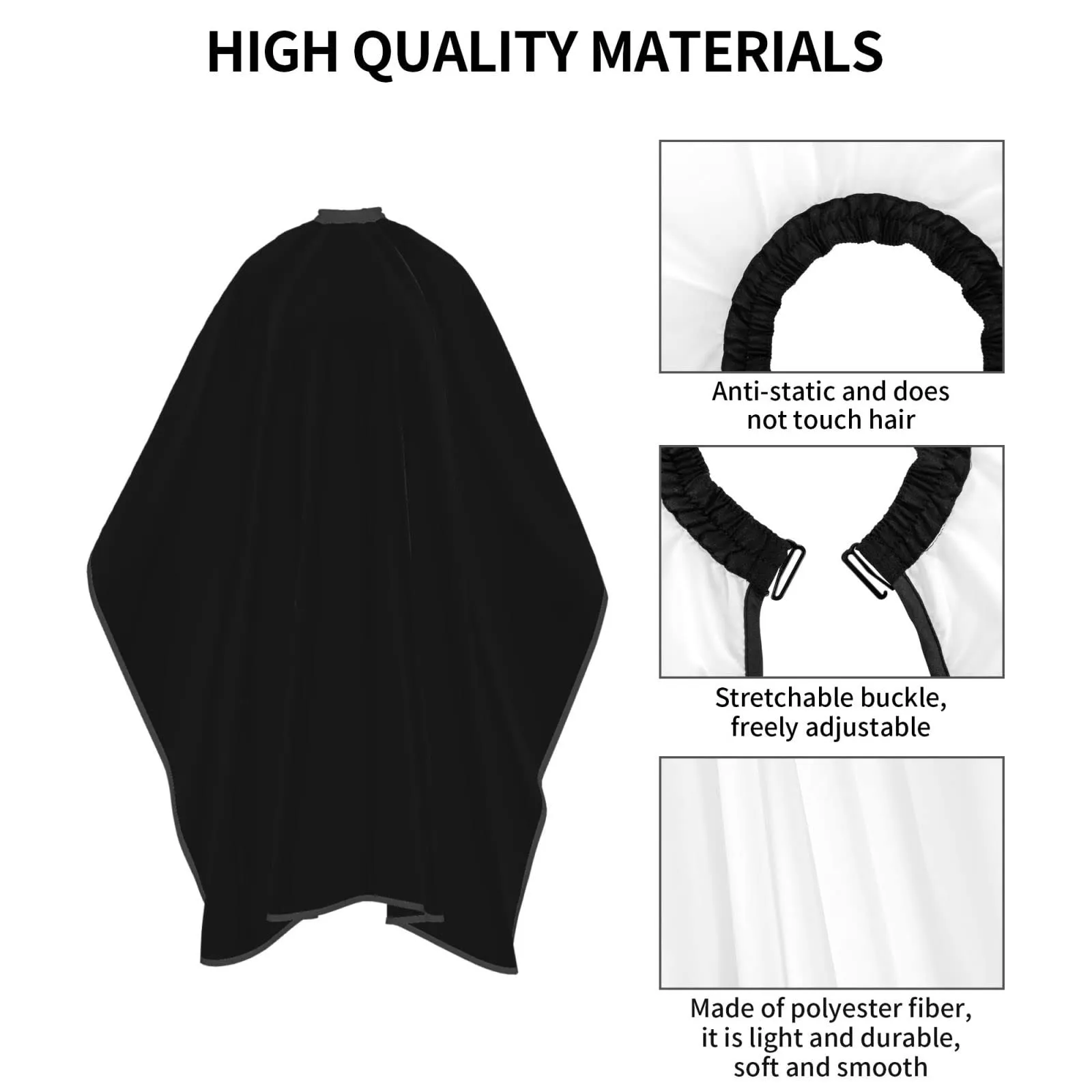 Custom Barber Cape Personalized Logo Text Photo Professional Hair Cutting Cape Customized Haircut Salon Cape for Hairdresser Styling & Home, 1 PCS Black Adult Size