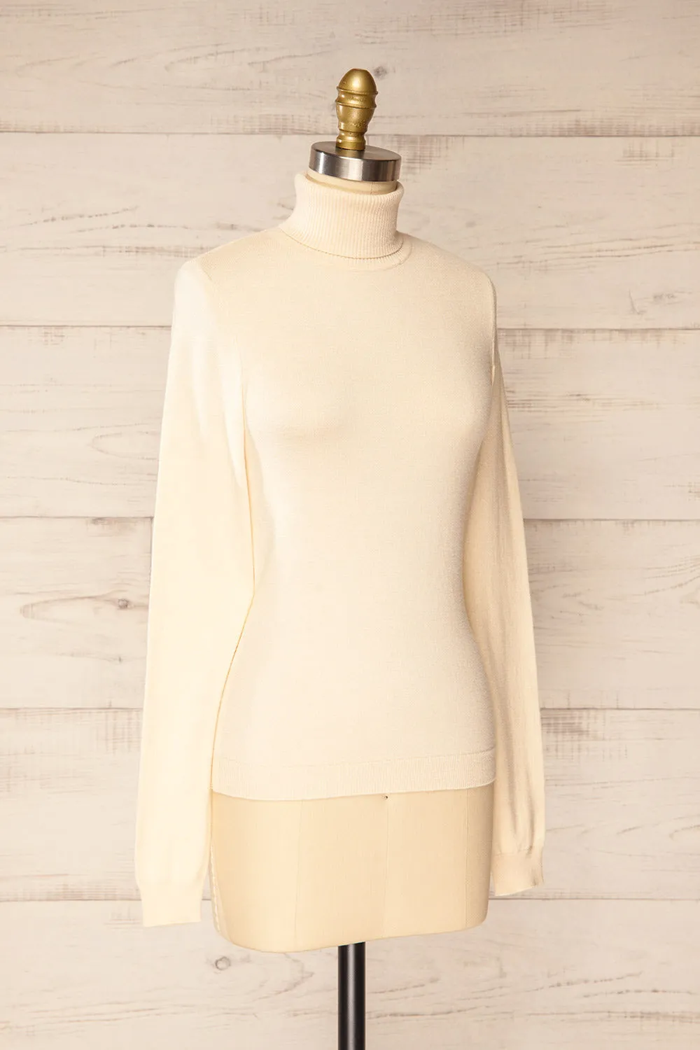 Derby Ivory | Knit Turtleneck w/ Long Sleeves
