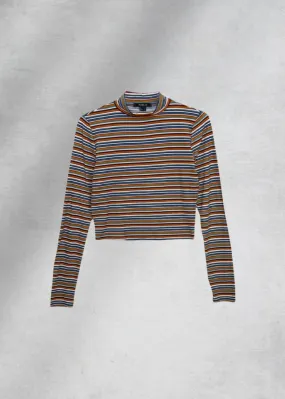 Dillan Striped Mock Neck Top - Multi